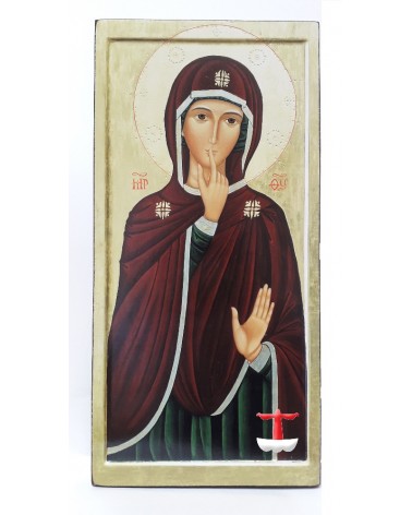 Madonna del silenzio-formato cartolina su legno