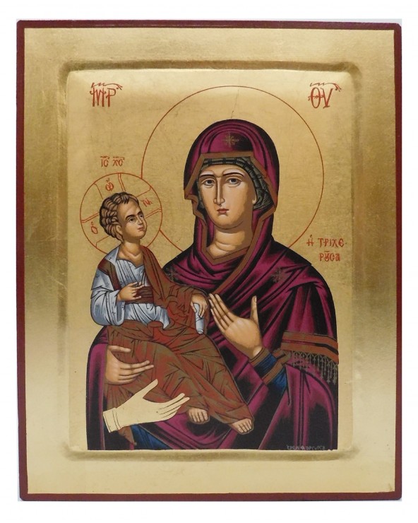Icona serigrafata Madre di Dio delle tre mani dimensione grande