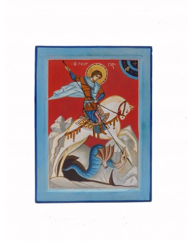 Icona di di San Giorgio dipinta a mano